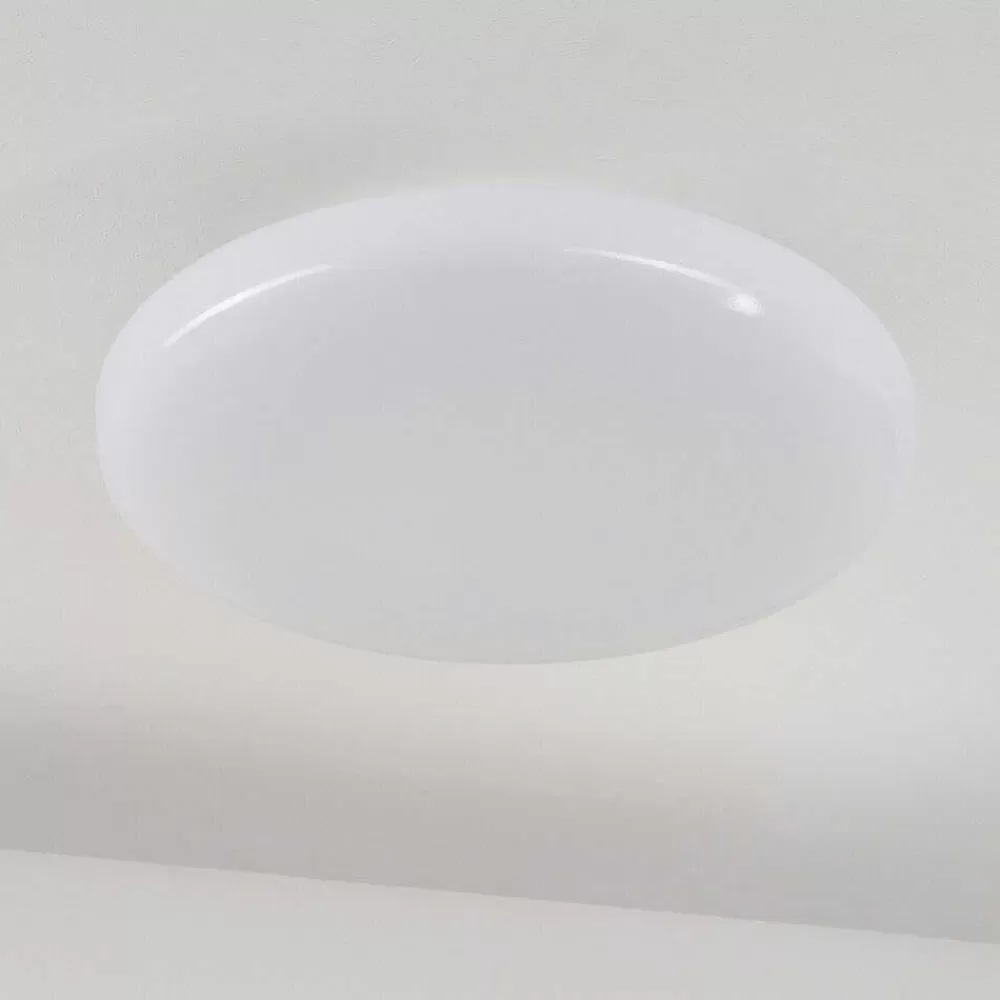 hofstein Plafonnier Ral Led Argente, Blanc, 1 Lumiere, Telecommandes, Changeur De Couleurs