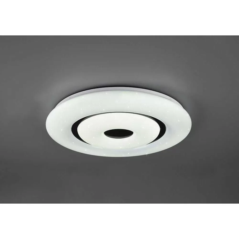 Luminaires Reality Plafonnier Reality Rana Led Noir, Blanc, 1 Lumiere, Telecommandes, Changeur De Couleurs