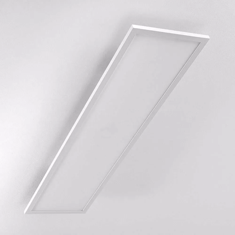 hofstein Plafonnier Salmi Led Blanc, 1 Lumiere, Telecommandes, Changeur De Couleurs