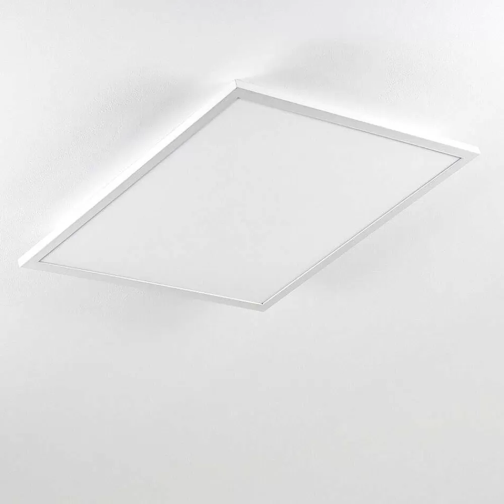 hofstein Plafonnier Salmi Led Blanc, 1 Lumiere, Telecommandes, Changeur De Couleurs