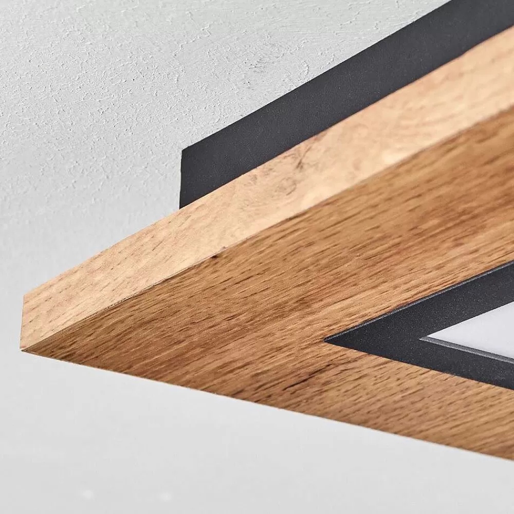 hofstein Plafonnier Salmi Led Couleur Bois, Noir, 1 Lumiere