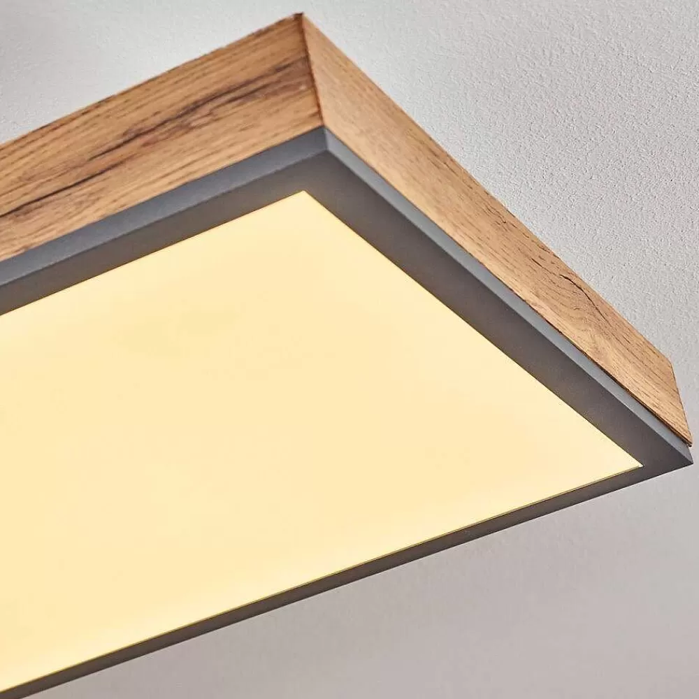 hofstein Plafonnier Salmi Led Couleur Bois, Noir, Blanc, 1 Lumiere