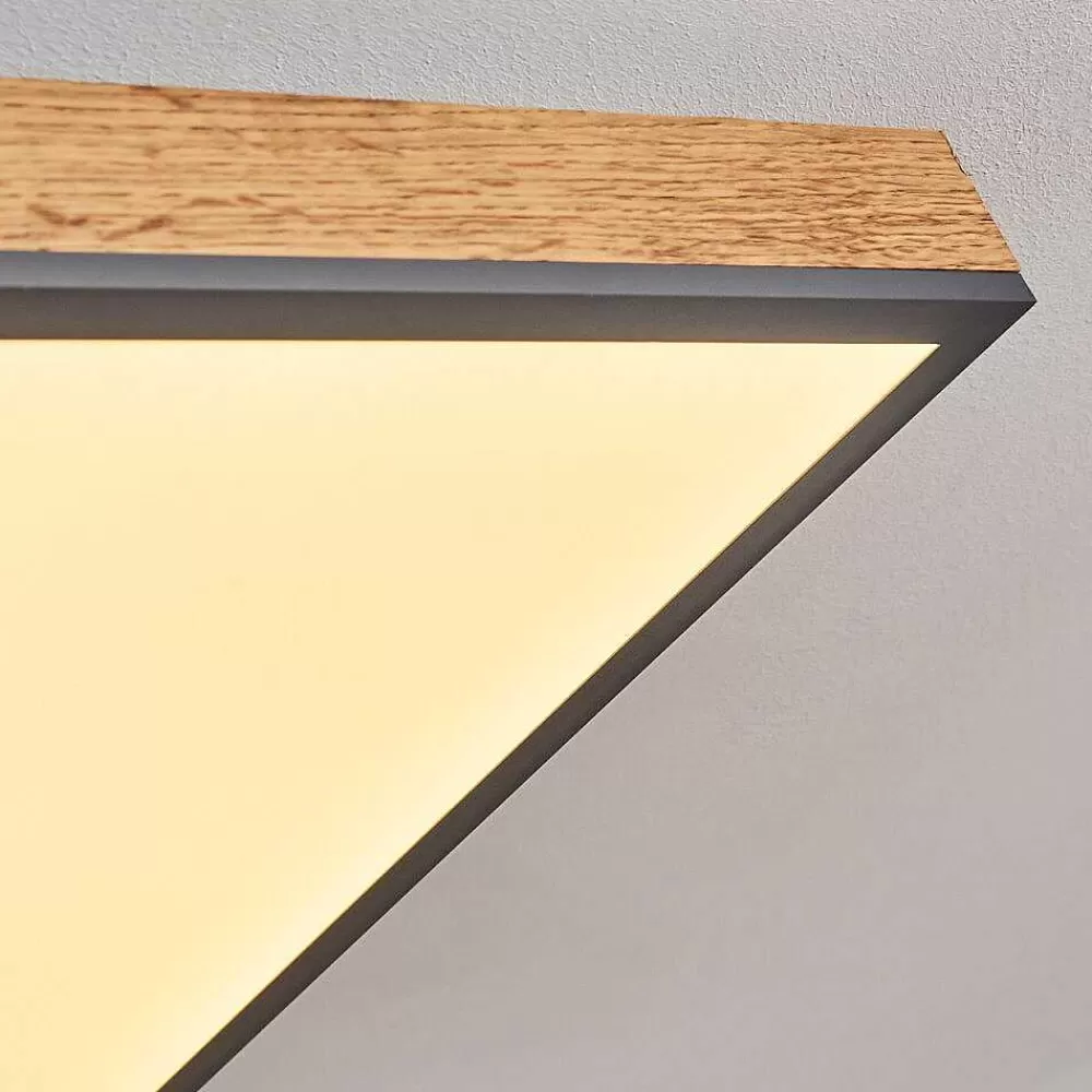 hofstein Plafonnier Salmi Led Couleur Bois, Noir, Blanc, 1 Lumiere