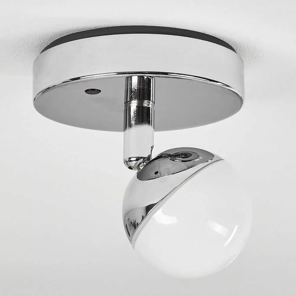 hofstein Plafonnier Sanchequias Led Chrome, 1 Lumiere, Telecommandes, Changeur De Couleurs