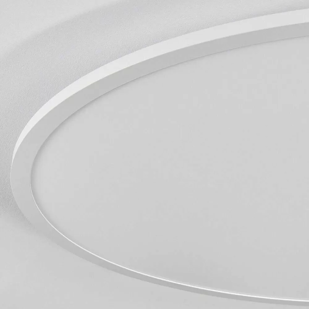 hofstein Plafonnier Sani Led Blanc, 1 Lumiere, Telecommandes, Changeur De Couleurs