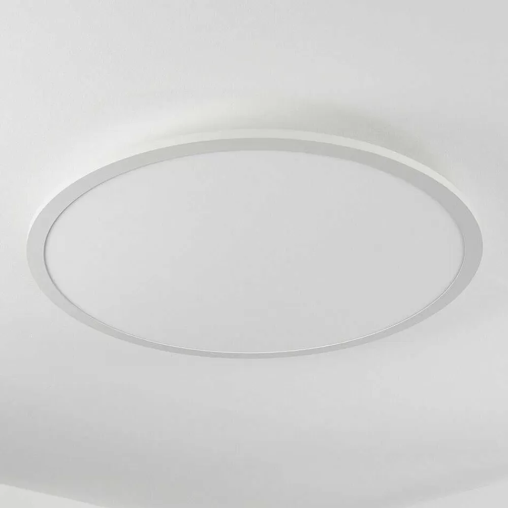 hofstein Plafonnier Sani Led Blanc, 1 Lumiere, Telecommandes, Changeur De Couleurs