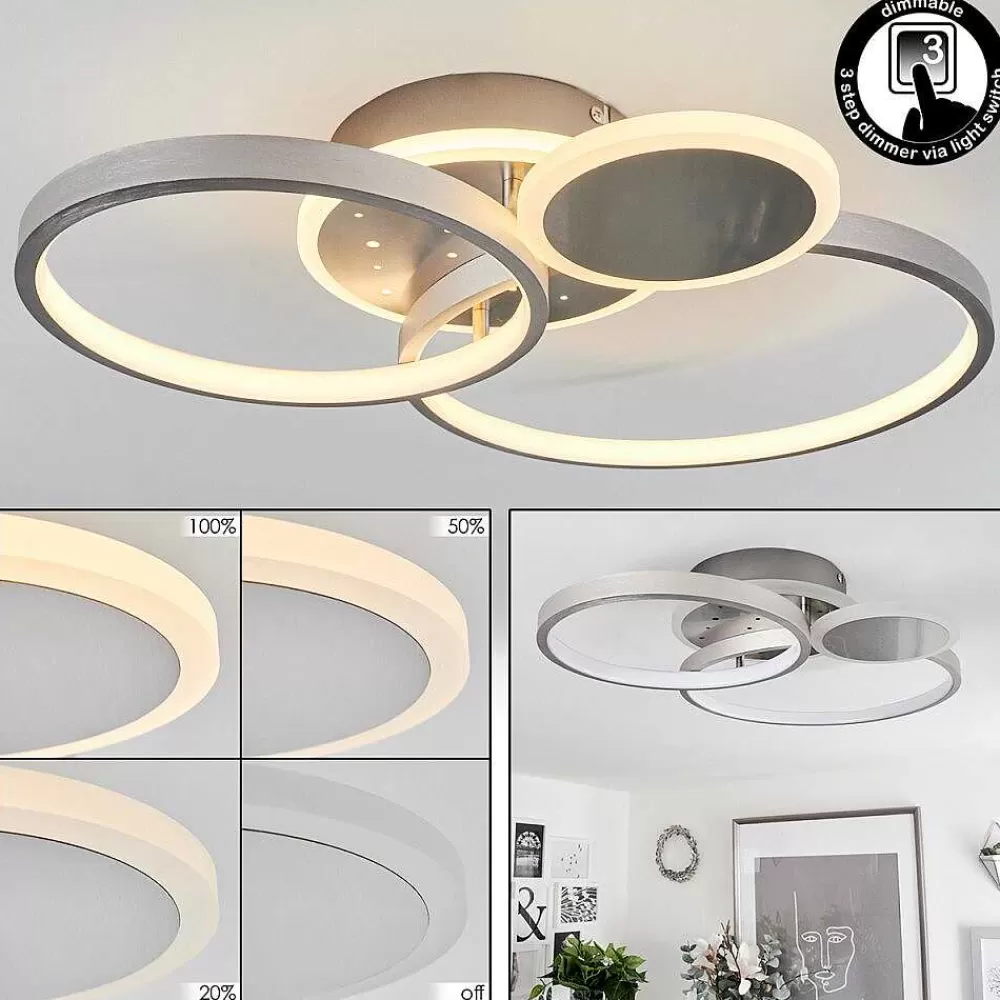 hofstein Plafonnier Tagsdorff Led Chrome, Nickel Mat, 1 Lumiere