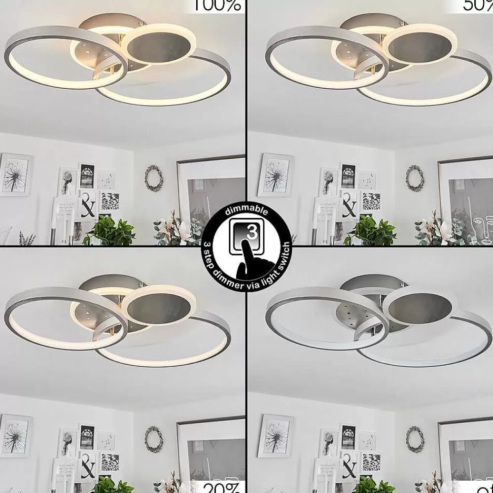 hofstein Plafonnier Tagsdorff Led Chrome, Nickel Mat, 1 Lumiere