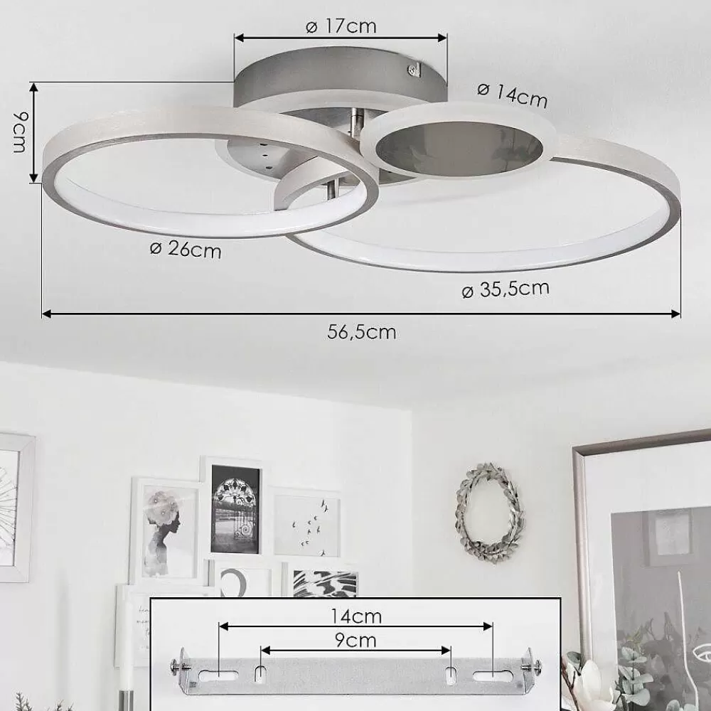 hofstein Plafonnier Tagsdorff Led Chrome, Nickel Mat, 1 Lumiere