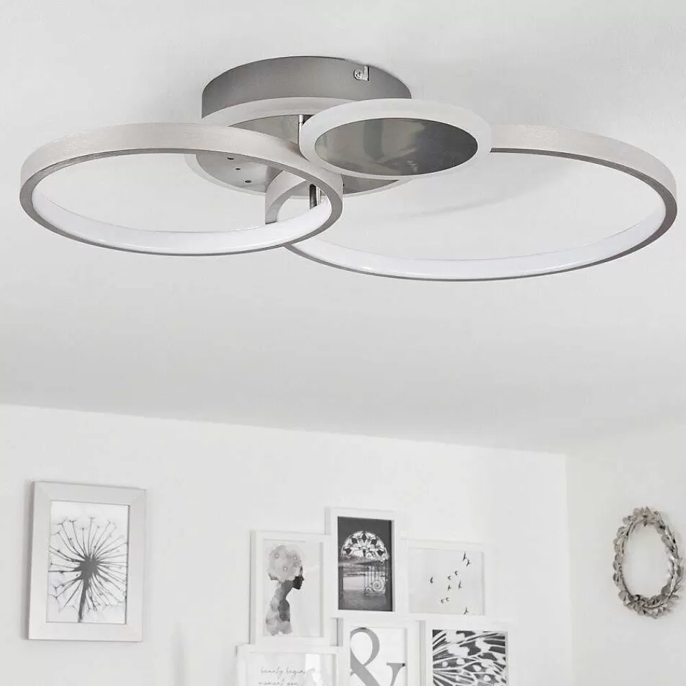 hofstein Plafonnier Tagsdorff Led Chrome, Nickel Mat, 1 Lumiere