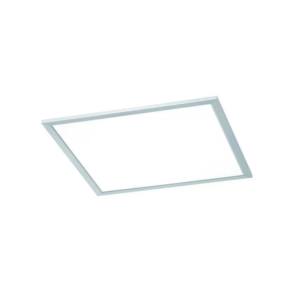 Luminaires Trio Plafonnier Trio Wiz Griffin Led Nickel Mat, 1 Lumiere, Telecommandes, Changeur De Couleurs