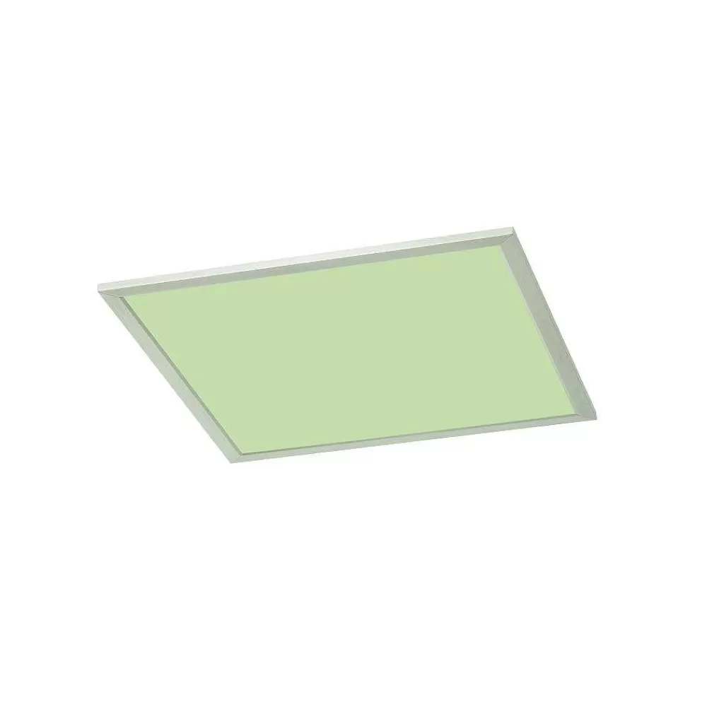 Luminaires Trio Plafonnier Trio Wiz Griffin Led Nickel Mat, 1 Lumiere, Telecommandes, Changeur De Couleurs