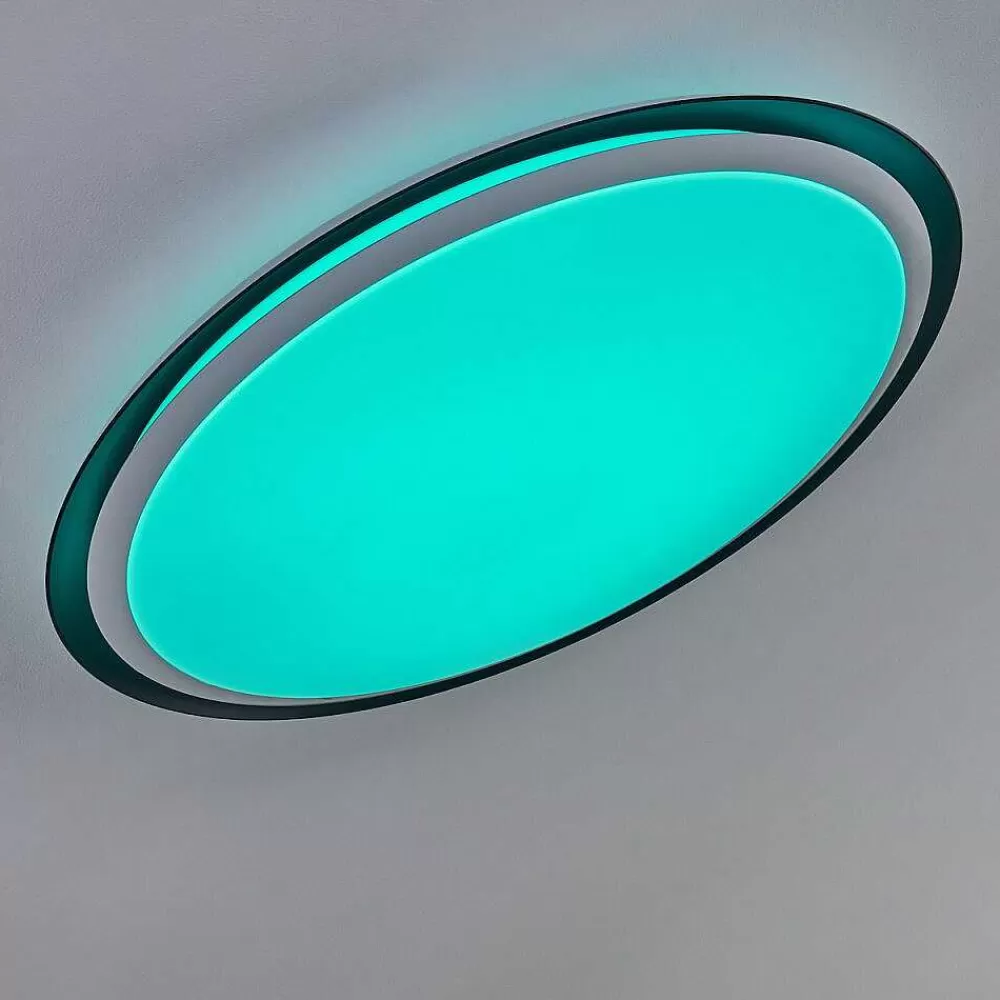 hofstein Plafonnier Vejle Led Blanc, 2 Lumieres, Changeur De Couleurs
