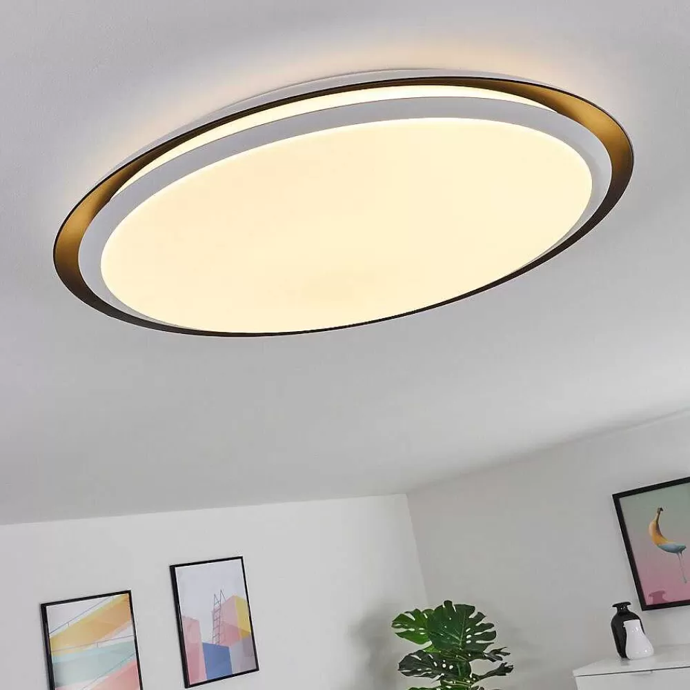 hofstein Plafonnier Vejle Led Blanc, 2 Lumieres, Changeur De Couleurs