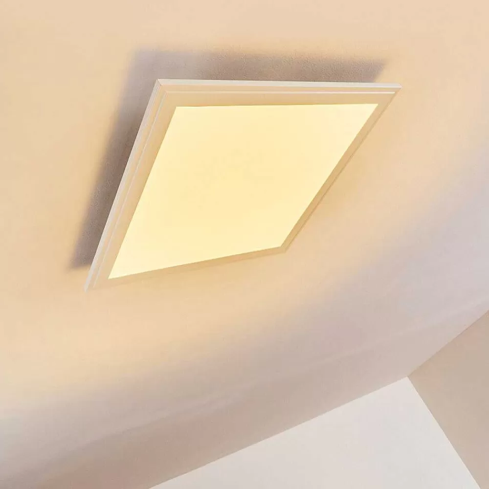 hofstein Plafonnier Voisines Led Blanc, 1 Lumiere, Telecommandes, Changeur De Couleurs