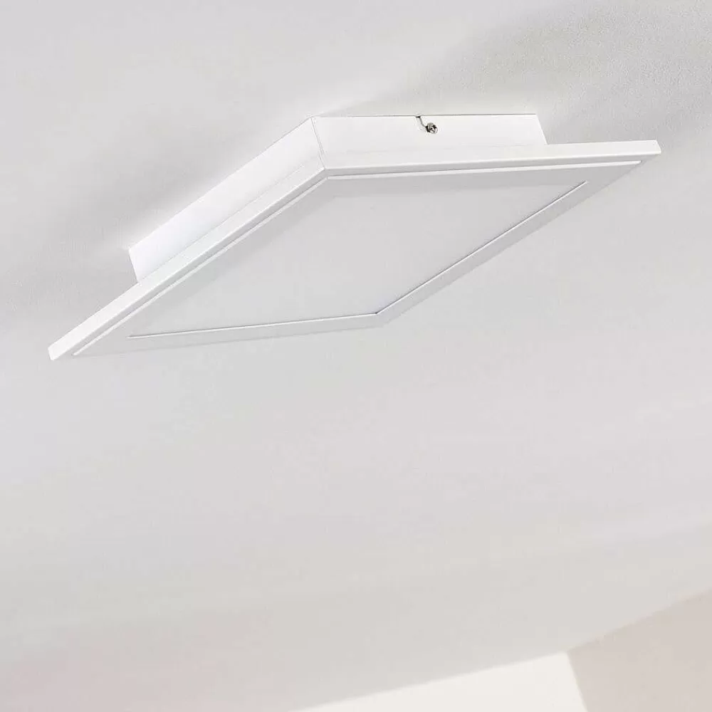 hofstein Plafonnier Voisines Led Blanc, 1 Lumiere, Telecommandes, Changeur De Couleurs