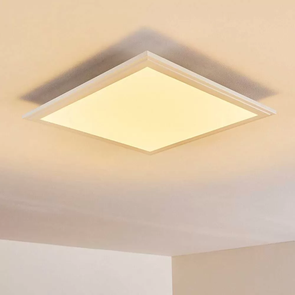hofstein Plafonnier Voisines Led Blanc, 1 Lumiere, Telecommandes, Changeur De Couleurs