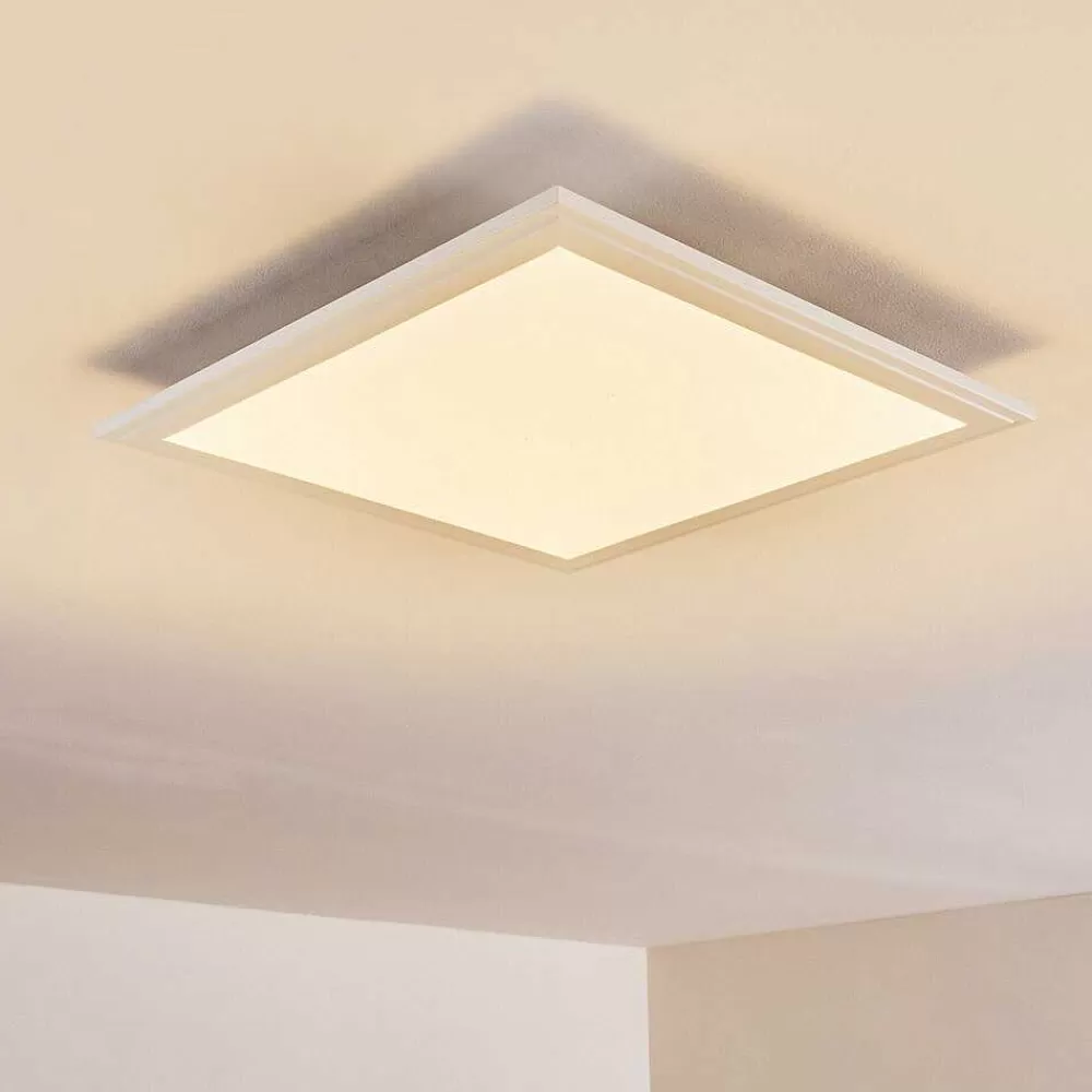 hofstein Plafonnier Voisines Led Blanc, 1 Lumiere, Telecommandes, Changeur De Couleurs