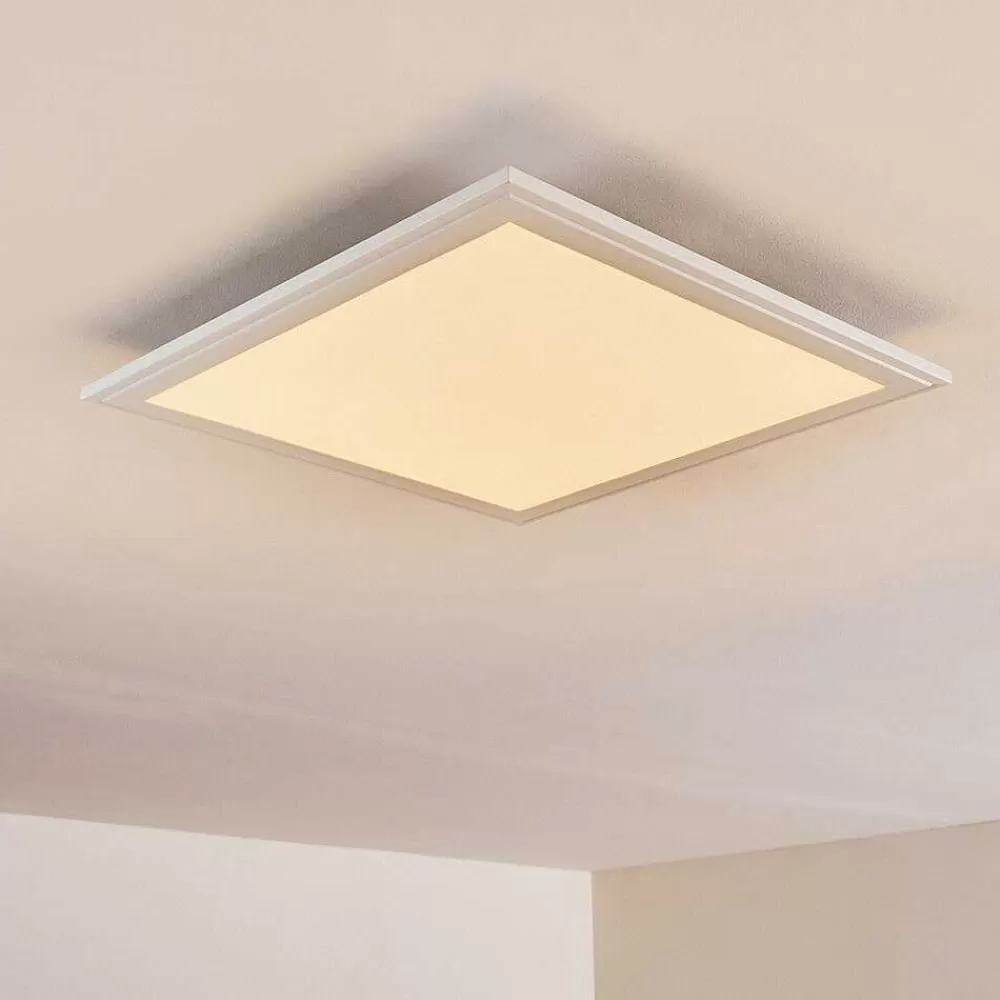 hofstein Plafonnier Voisines Led Blanc, 1 Lumiere, Telecommandes, Changeur De Couleurs