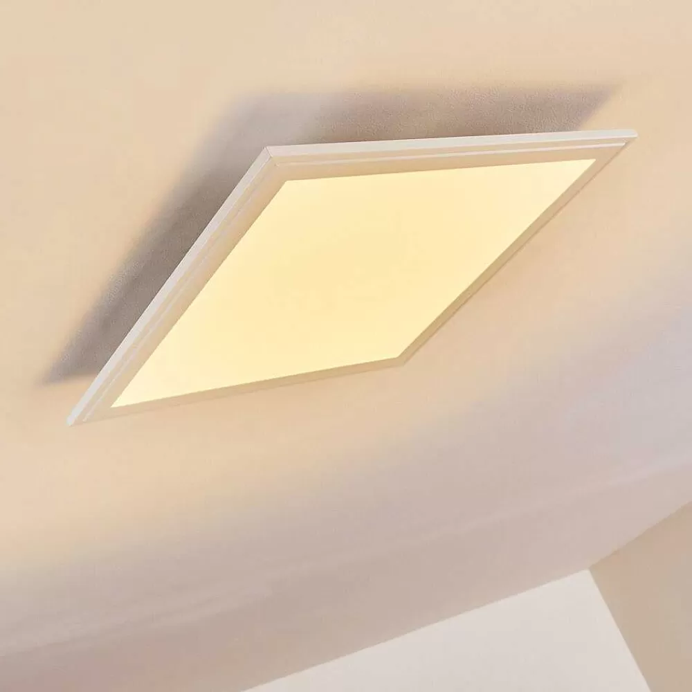 hofstein Plafonnier Voisines Led Blanc, 1 Lumiere, Telecommandes, Changeur De Couleurs