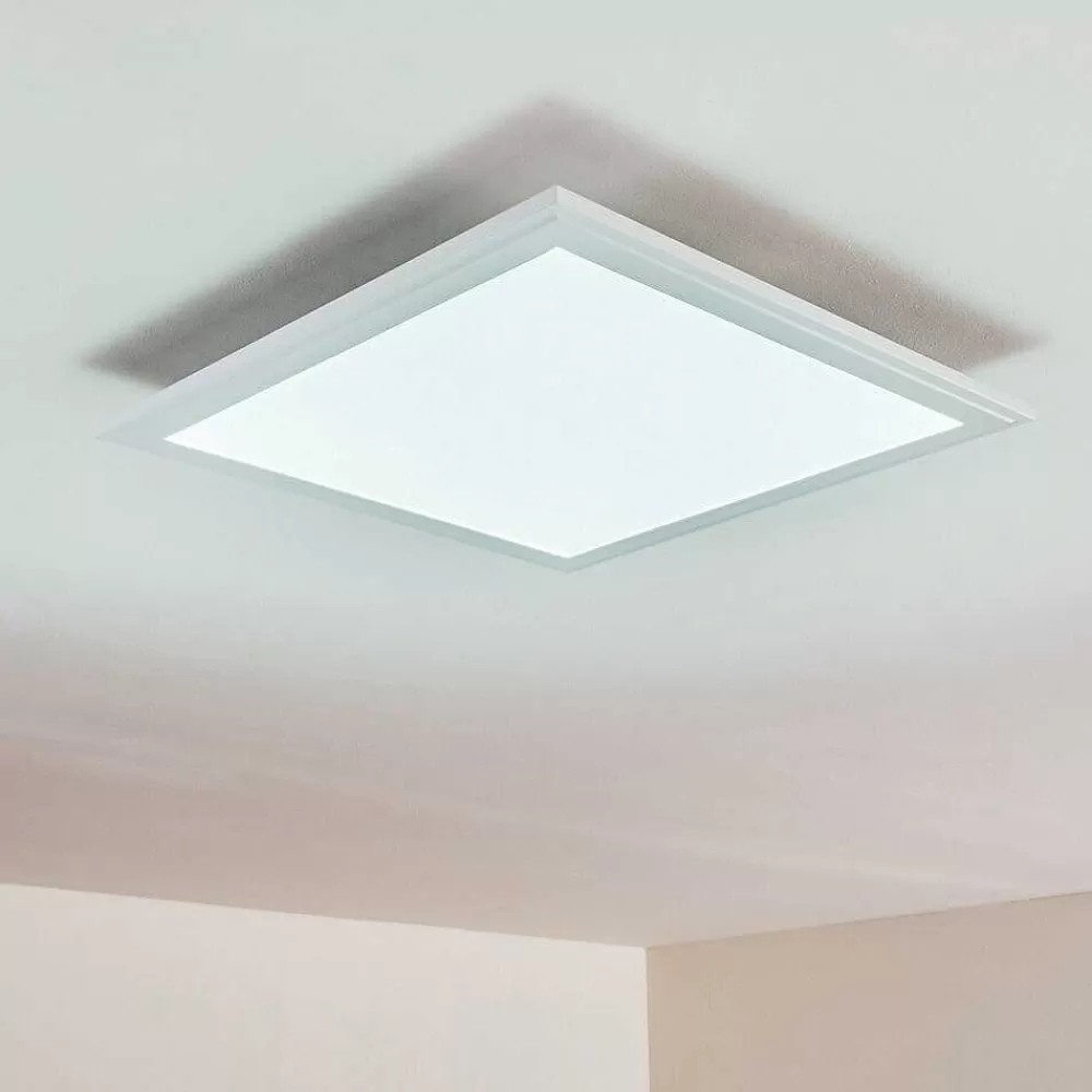 hofstein Plafonnier Voisines Led Blanc, 1 Lumiere, Telecommandes, Changeur De Couleurs