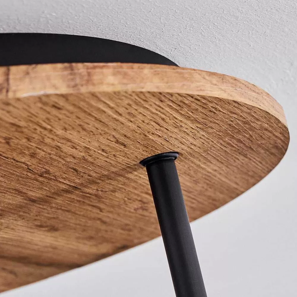 hofstein Plafonnier Vouhet Brun, Couleur Bois, Noir, 3 Lumieres