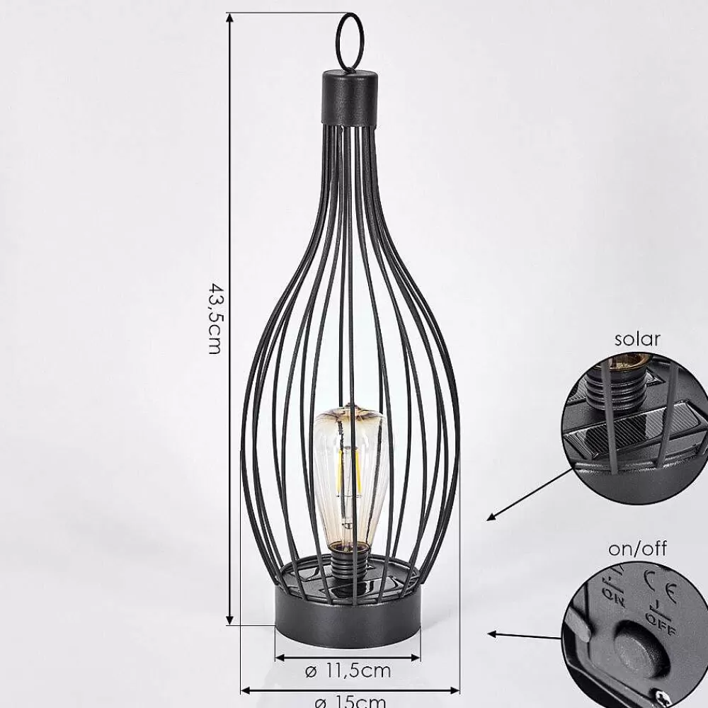 hofstein Set De Lampe De Table Solaire Quillagua Led Noir, 1 Lumiere