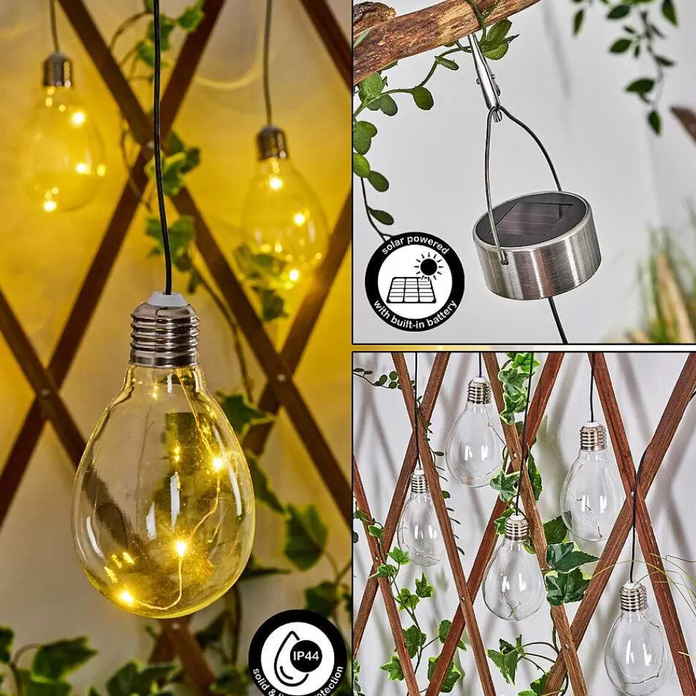 hofstein Set De Lampe Solaire Tiltil Led Acier Inoxydable, 5 Lumieres