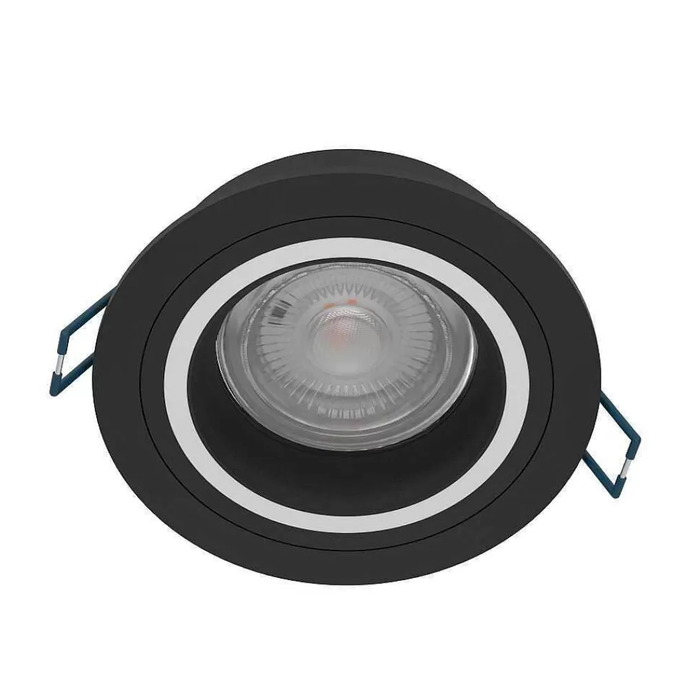 Luminaires Eglo Spot Encastrable Eglo Carosso-Z Led Noir, 1 Lumiere, Changeur De Couleurs