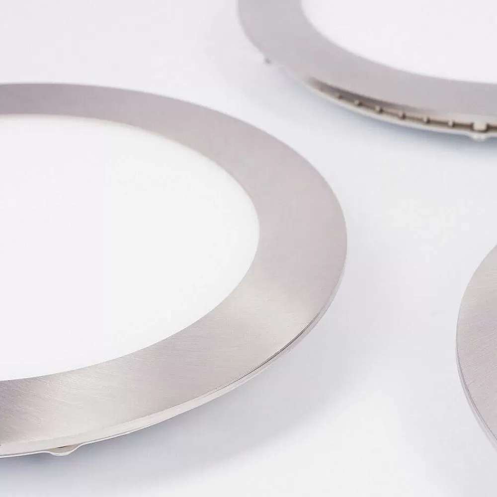 hofstein Spot Encastrable Finsrud Led Nickel Mat, 1 Lumiere, Telecommandes, Changeur De Couleurs