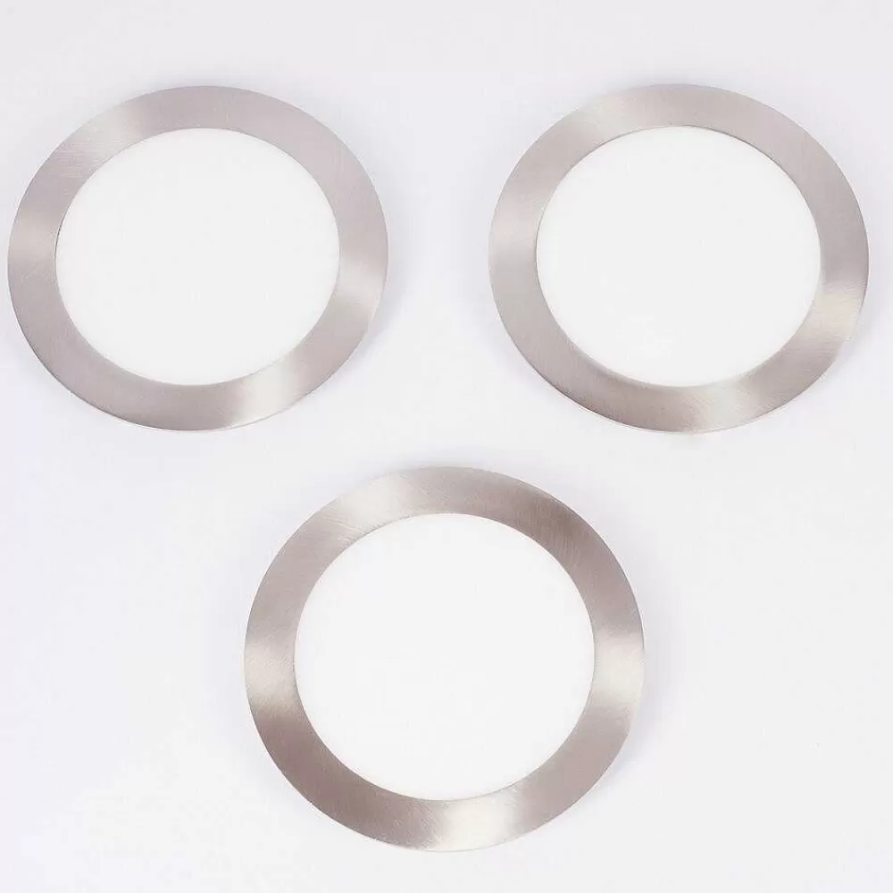 hofstein Spot Encastrable Finsrud Led Nickel Mat, 1 Lumiere, Telecommandes, Changeur De Couleurs