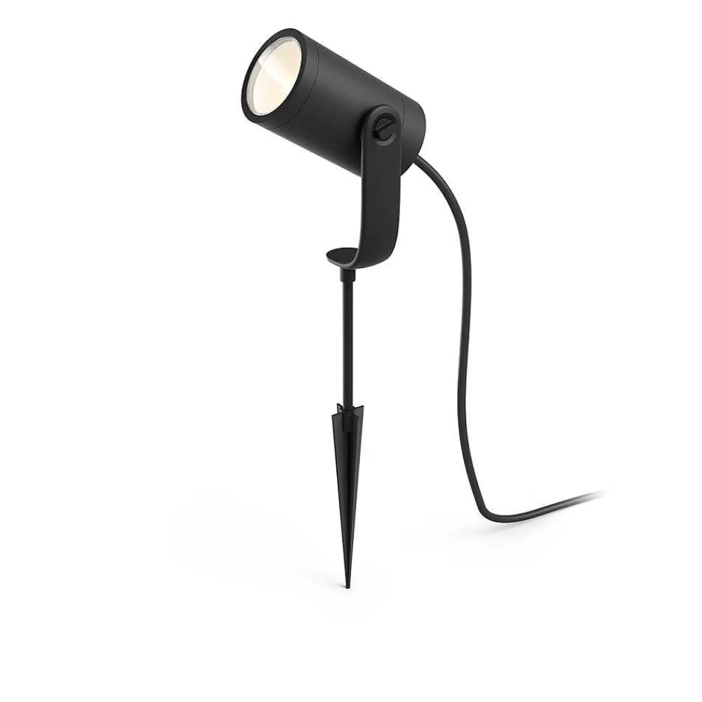 Luminaires Philips Spot, Set D'Extension Philips Hue Ambiance White & Color Waca Lily Led Noir, 1 Lumiere, Changeur De Couleurs