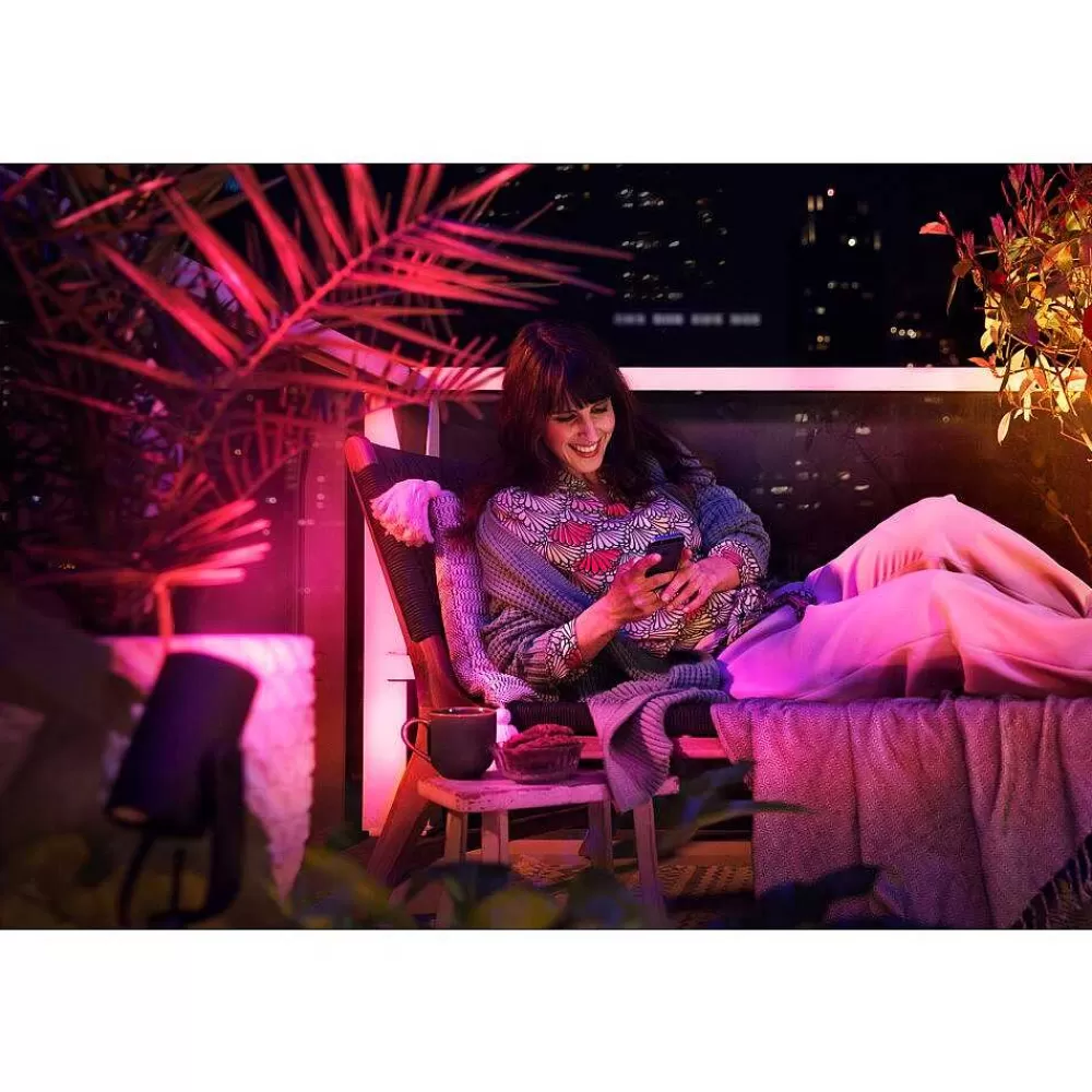Luminaires Philips Spot, Set D'Extension Philips Hue Ambiance White & Color Waca Lily Led Noir, 1 Lumiere, Changeur De Couleurs