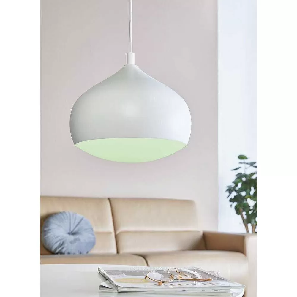 Luminaires Eglo Suspension Eglo Connect Comba-C Led Blanc, 1 Lumiere, Changeur De Couleurs