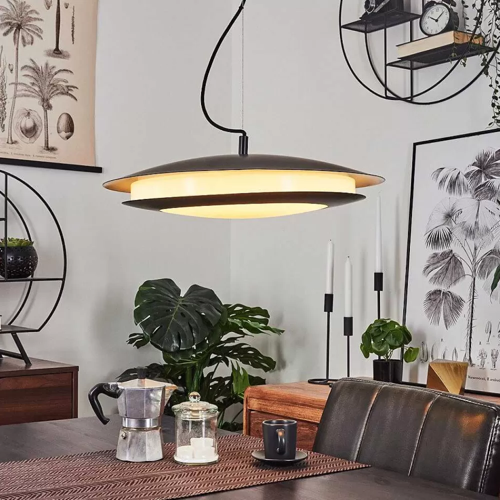hofstein Suspension Ittingen Led Noir, 1 Lumiere, Changeur De Couleurs