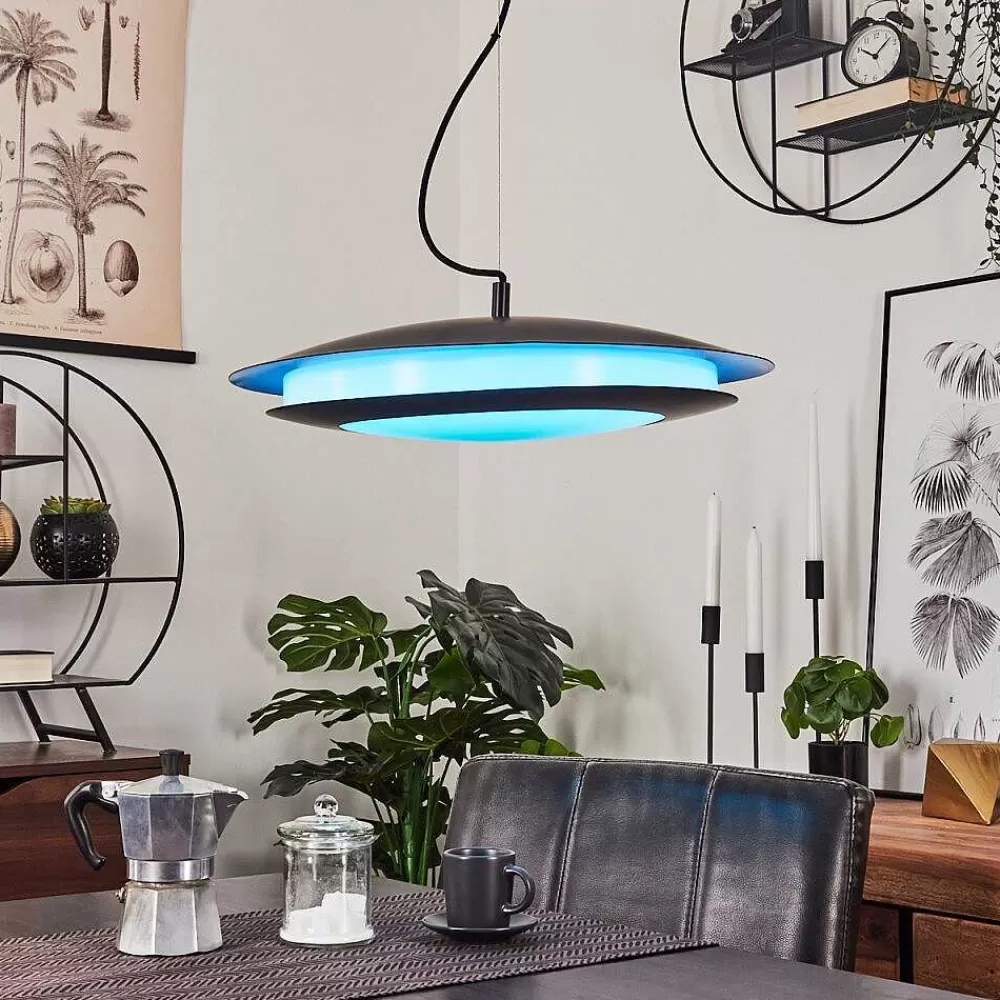 hofstein Suspension Ittingen Led Noir, 1 Lumiere, Changeur De Couleurs