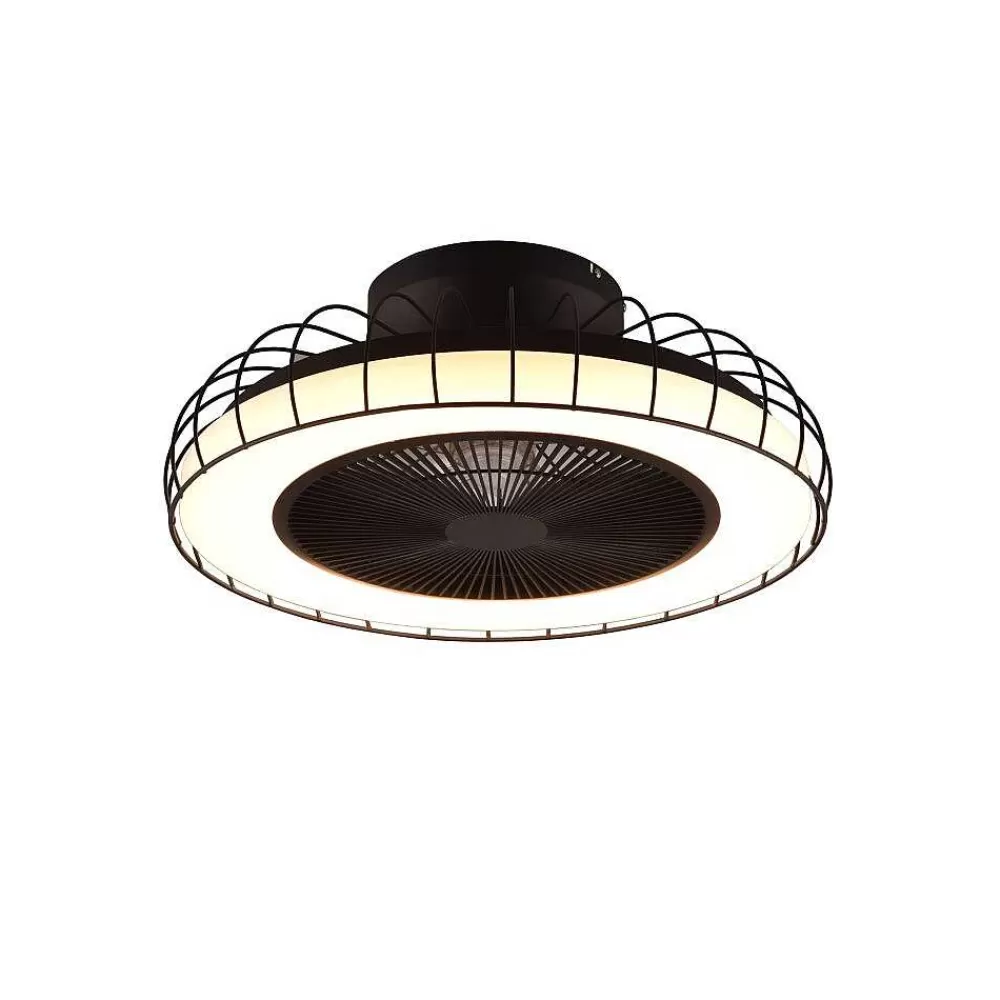Luminaires Reality Ventilateur De Plafond Reality Sandfjord Led Noir, 1 Lumiere, Telecommandes
