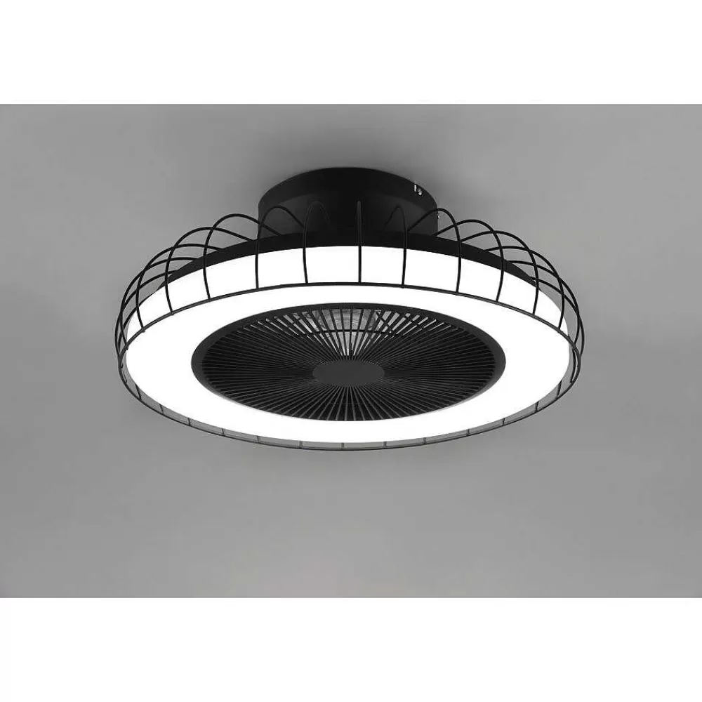 Luminaires Reality Ventilateur De Plafond Reality Sandfjord Led Noir, 1 Lumiere, Telecommandes