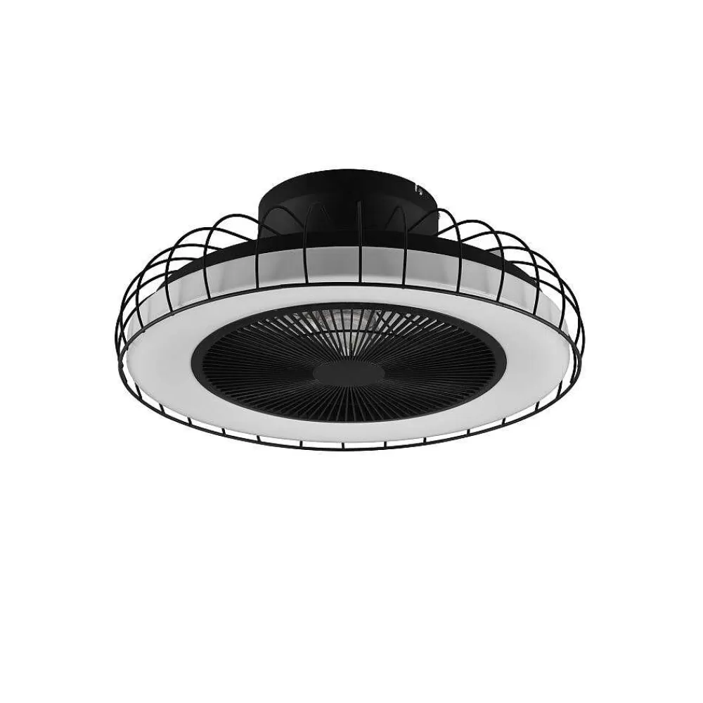 Luminaires Reality Ventilateur De Plafond Reality Sandfjord Led Noir, 1 Lumiere, Telecommandes