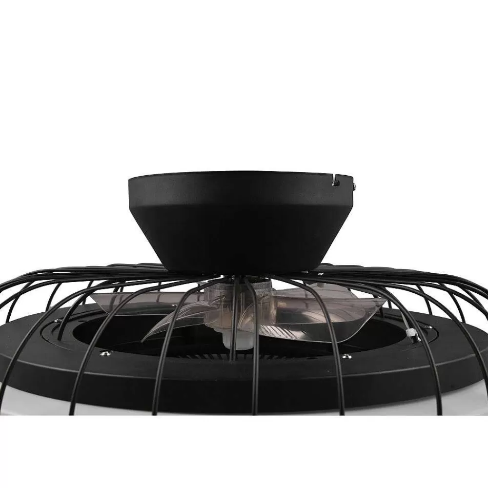 Luminaires Reality Ventilateur De Plafond Reality Sandfjord Led Noir, 1 Lumiere, Telecommandes