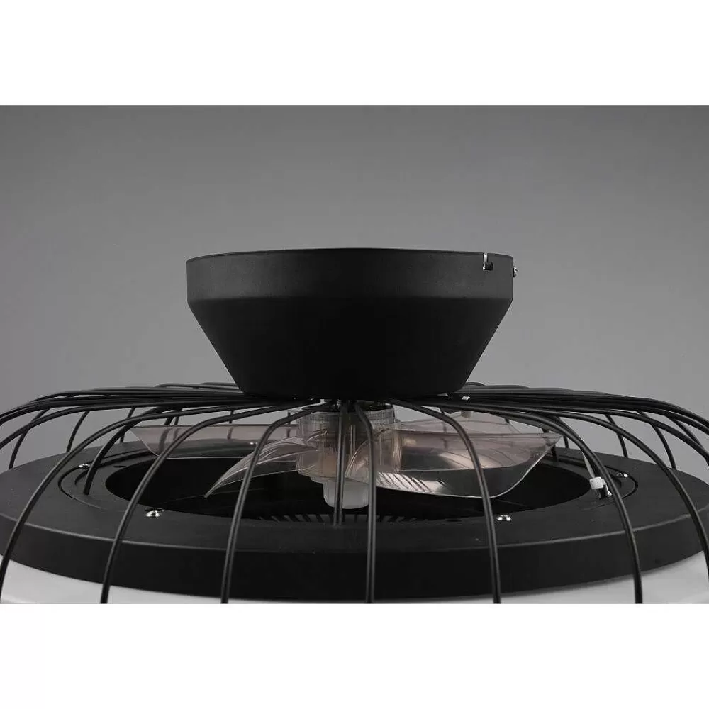 Luminaires Reality Ventilateur De Plafond Reality Sandfjord Led Noir, 1 Lumiere, Telecommandes