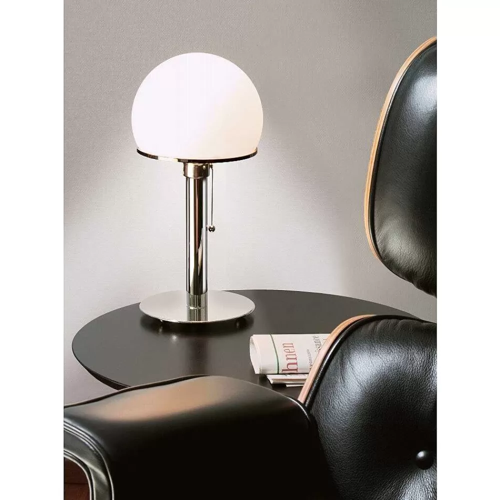 Luminaires Tecnolumen Wagenfeld 24 Tecnolumen Lampe A Poser Nickel Brillant, 1 Lumiere