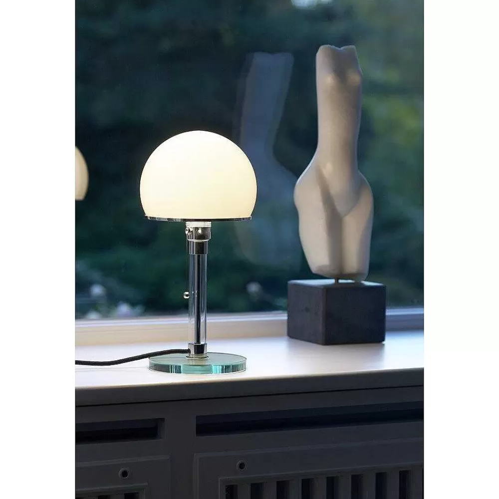 Luminaires Tecnolumen Wagenfeld 24 Tecnolumen Lampe A Poser Nickel Mat, Transparent, 1 Lumiere