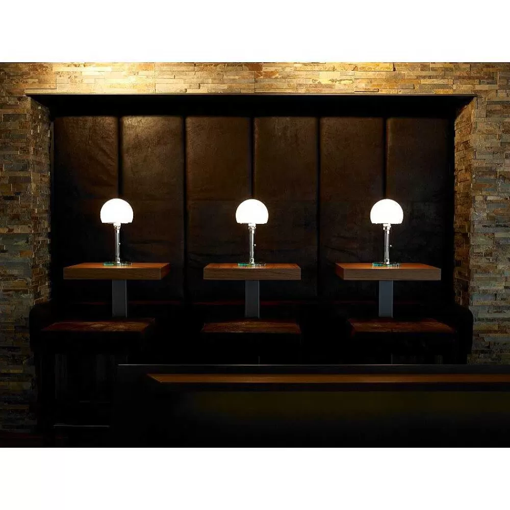 Luminaires Tecnolumen Wagenfeld 24 Tecnolumen Lampe A Poser Nickel Mat, Transparent, 1 Lumiere