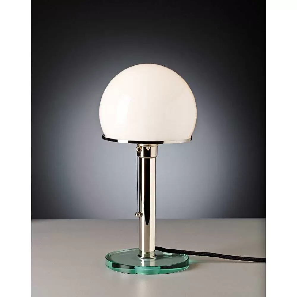 Luminaires Tecnolumen Wagenfeld 25 Tecnolumen Lampe A Poser Nickel Mat, Transparent, 1 Lumiere